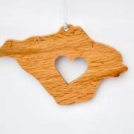 Hanging Isle of Wight shape with cut out heart - Folksy