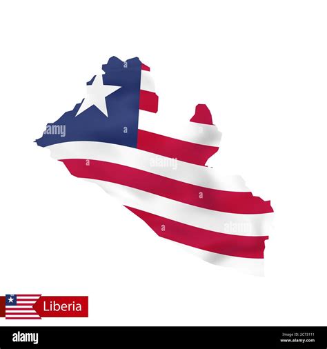 Liberia map with waving flag of country. Vector illustration Stock ...