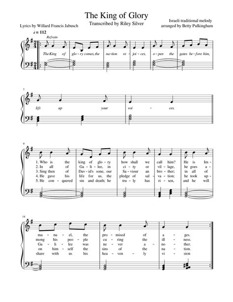 The King of Glory (SATB choir) Sheet music | Download free in PDF or ...