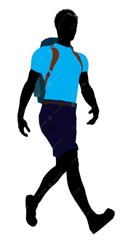 African American Hiker Silhouette Silhoette, African American, Hiker, Backpacker PNG Transparent ...