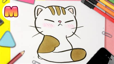 COMO DIBUJAR UN GATO KAWAII - dibujos kawaii faciles - Aprende a dibujar un gatito facil - YouTube