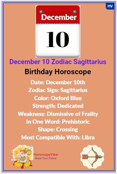 December 10 Zodiac Sign Sagittarius Birthday Astrology