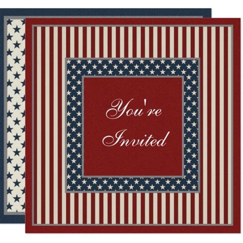 Create your own Invitation | Zazzle | Patriotic stars, Patriotic invitations, Party invitations