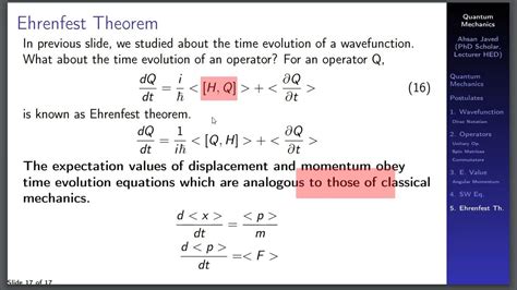 Quantum Mechanics Lecture 2 [Postulate 3 , 4] + Ehrenfest Theorem - YouTube