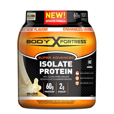 Body Fortress Super Advanced Isolate Protein Powder, Vanilla, 60g ...