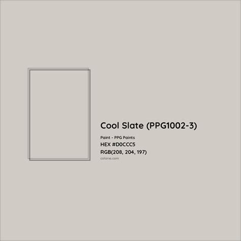 PPG Paints Cool Slate (PPG1002-3) Paint color codes, similar paints and ...