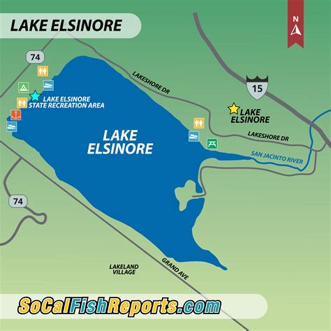 Lake Elsinore - Fish Reports & Map