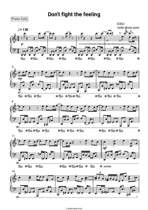 Exo - Don't fight the feeling piano sheet music in Note-Store.com | Piano.Solo SKU PSO0047656