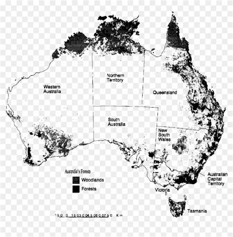 A Map Of Australia Showing Forest And Woodland In Each - Australian Map Of Forests, HD Png ...