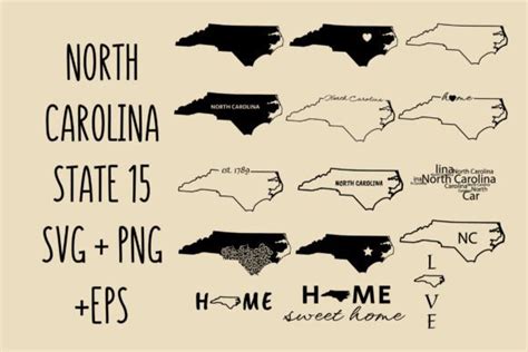 North Carolina SVG Bundle Outline Graphic by svgxoxo · Creative Fabrica