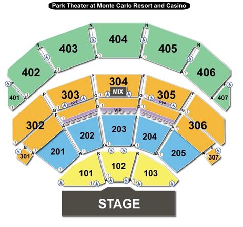 Las Vegas Park Theater Seating Chart - Theater Seating Chart