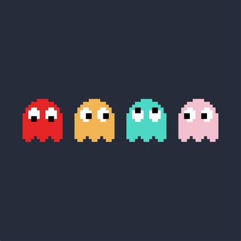 Pacman Ghosts Pixel Art Design