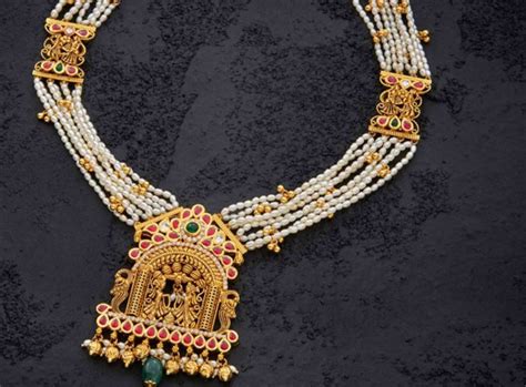 Traditional Antique Pearl Necklace Designs in Gold - Dhanalakshmi Jewellers