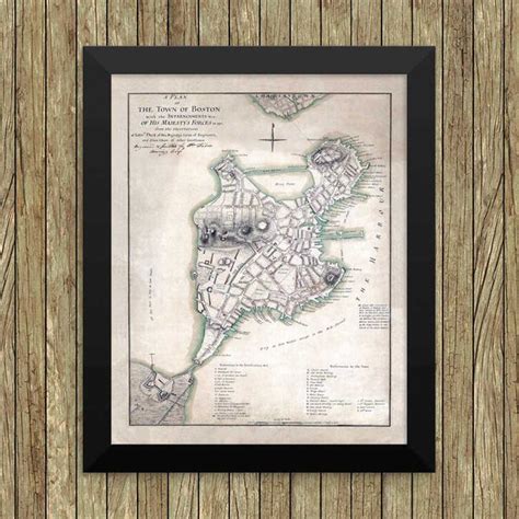 Colonial Boston Vintage 1775 Map Print - Liberty Maniacs