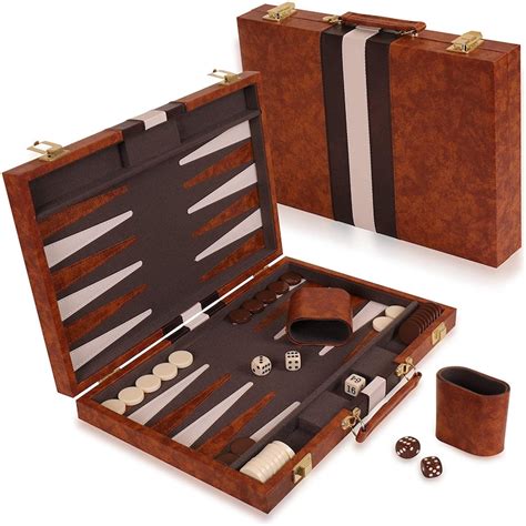 PREMIUM Backgammon Set Vintage Wooden Backgammon Leather - Etsy