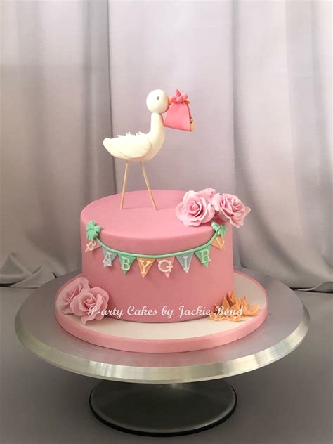 Baby shower stork cake | Stork cake, Cake, Homemade cakes