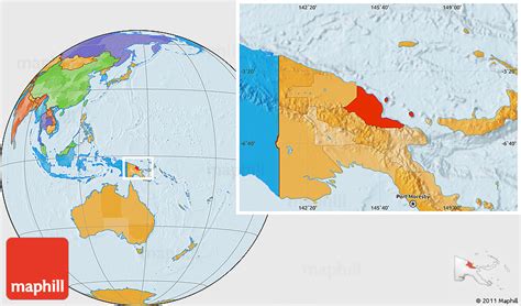 Political Location Map of Madang