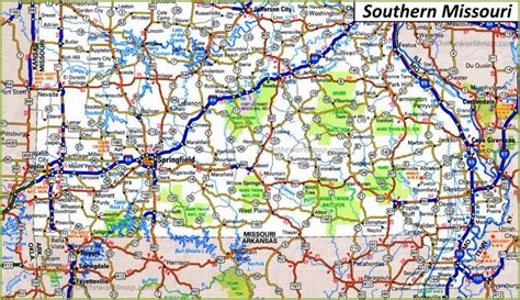 Map of Southern Missouri - Ontheworldmap.com