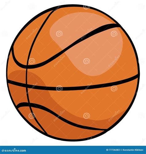 Vector Single Cartoon Basketball Ball Stock Illustration - Illustration of games, culture: 77736383