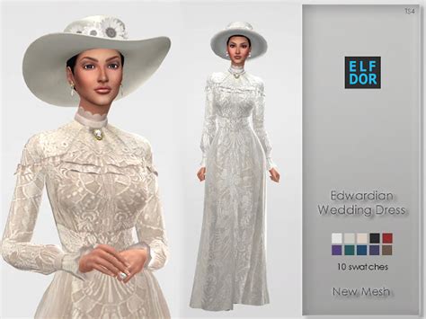 Edwardian Wedding Dress at Elfdor Sims » Sims 4 Updates