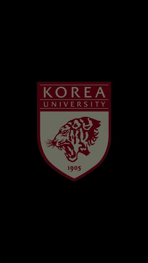 the korea university logo on a black background