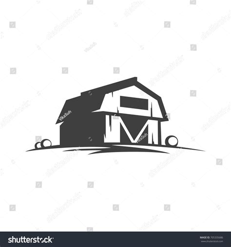 Farm Barn Silhouette Isolated On White Stock Vector (Royalty Free) 705335686 | Shutterstock