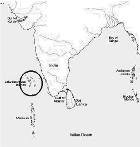 Lakshadweep Outline Map