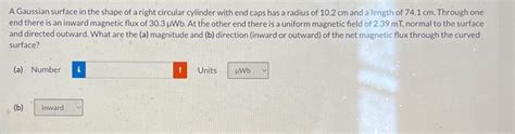 Solved A Gaussian surface in the shape of a right circular | Chegg.com