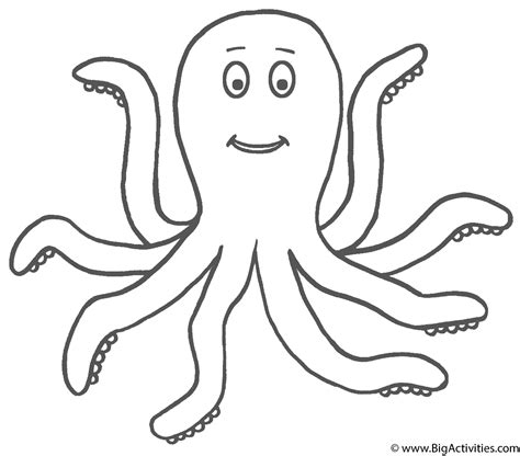 Octopus - Coloring Page (Sea/Marine)