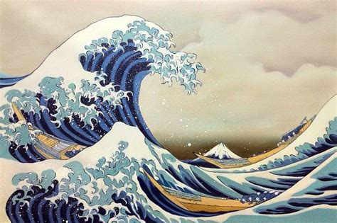 Landschaft Meer Welle von Hokusai Gemälde Öl auf Leinwand / | Etsy