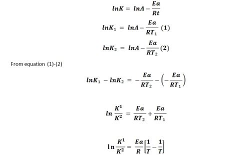 Arrhenius Equation Formula