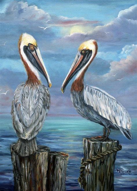 brown pelicans (by Mary Moran) | Pelican art, Wildlife art, Bird art