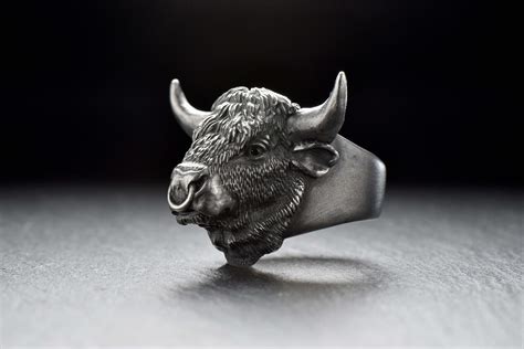 Bull head silver ring Power up your animal magnetism with our Bull head ...