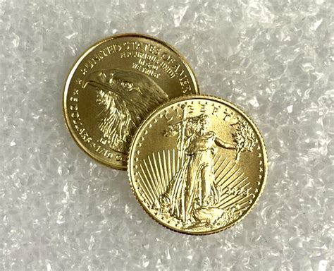 Lot of 2 Gold 2023 Gold 1/10 oz Gold American Eagle $5 US Mint Eagle BU ...