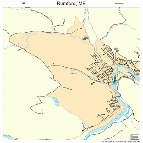 Rumford Maine Street Map 2364255