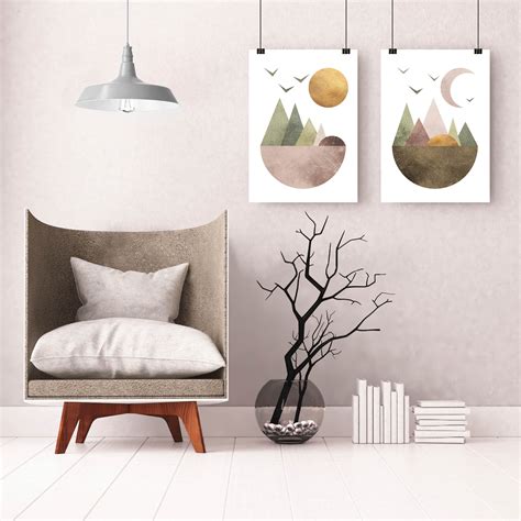 Set of 2 Printable Art Mountain Prints Mountains - Etsy