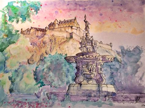 Edinburgh Castle - Prince's Garden | Edinburgh castle, Castle, Sketches