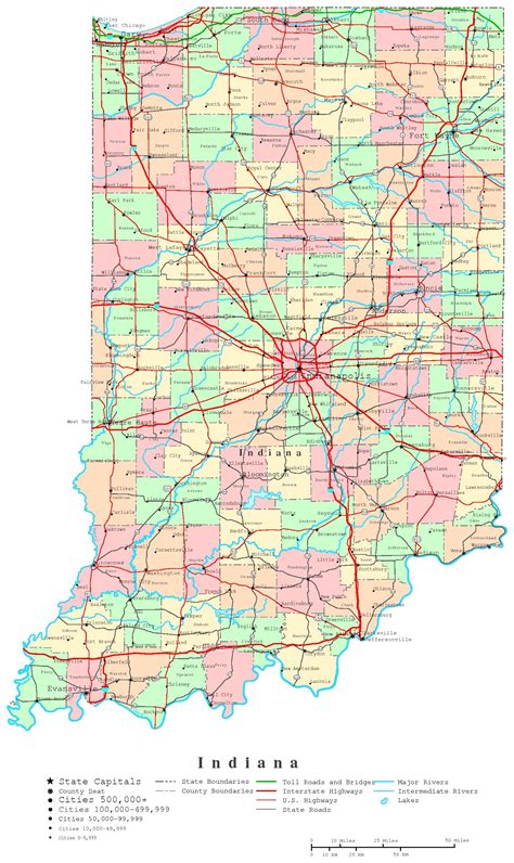 Indiana Printable Map