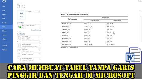 Cara Membuat Tabel Tanpa Garis Vertikal Di Word Sang Pdf - IMAGESEE