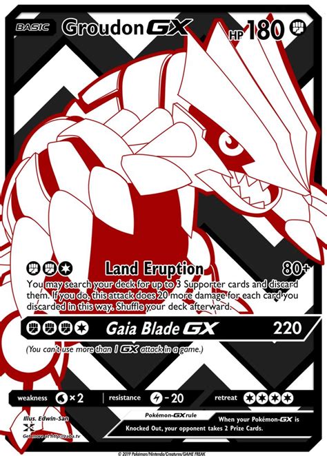 [PREORDER] Groudon GX FULL Metal, Textured Luxury Custom Pokemon Card | Pokemon cards, Pokemon ...