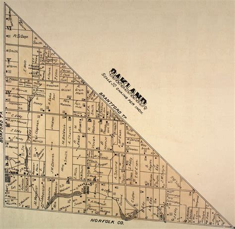 Townships of Oakland, Brant County, Ontario, 1880 Drawing by Timeless Geo Maps | Pixels