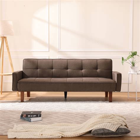 Clearance! Convertible Sofa Bed, Multi-Function Folding Futon Couch, Modern Breathable Linen ...