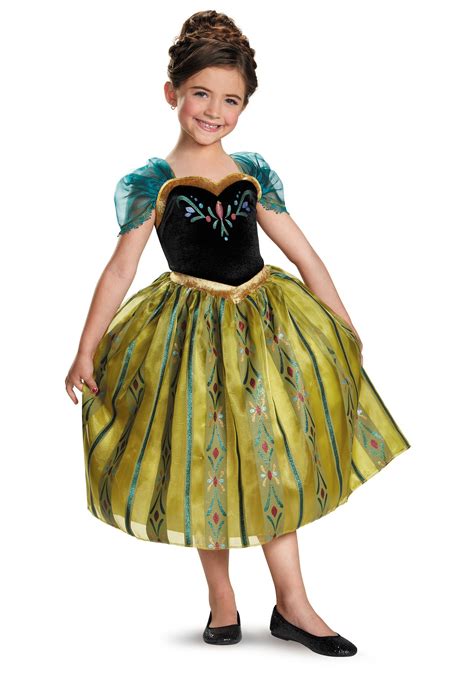 Girls Frozen Deluxe Anna Coronation Costume Gown