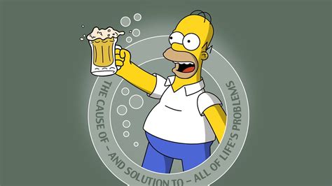 Download Homer Simpson Drinking Alcohol Wallpaper | Wallpapers.com