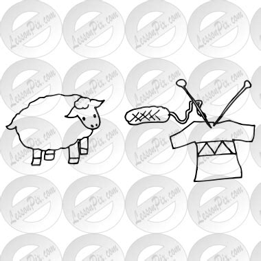 Wool Outline for Classroom / Therapy Use - Great Wool Clipart