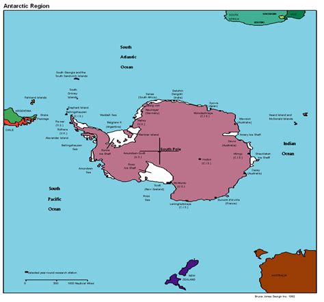 Antarctica Region Political Map