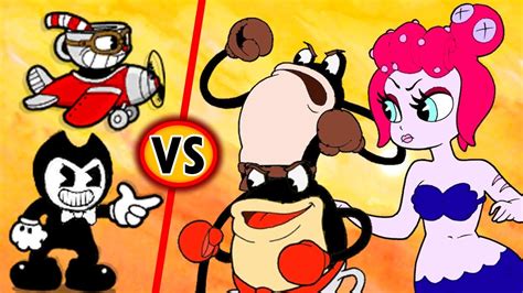 Cuphead & Bendy Team Co-op (VS) Cala Maria & Ribby and Croaks Bosses ...