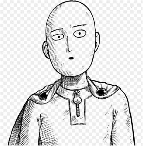 Saitama Serious Face Transparent Punch Man Drawing Easy PNG - Coloring Home