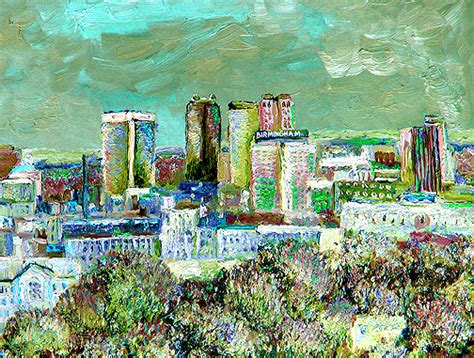 Birmingham AL Skyline Art Print Photo Poster, City Skyline Artwork Painting