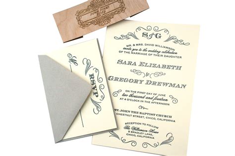 Vintage Antique Fonts Wedding Invitation Letterpress Engraved | Etsy